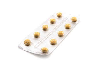 Medicines on white background