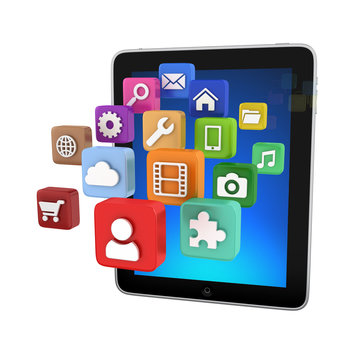 Tablet App icons - isolated on white