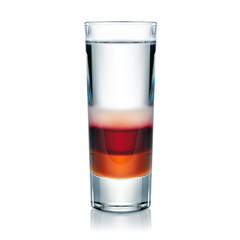 Shot drink isolated on white