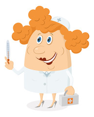 Doctor woman with case