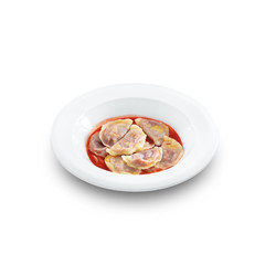 Traditional polish and ukrainian dumplings with sweet vegetarian