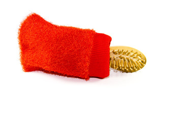 Massage Bürste mit Rückenhandschuh