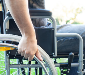 Man using his wheelchair
