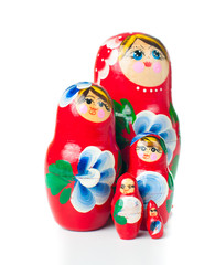 red matryoshka Russian dolls