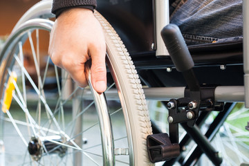 Man using his wheelchair