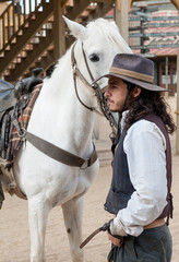Sheriff and Horse at Mini Hollywood  Almeria Andalusia Spain