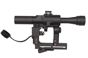 Gray military riflscope isolated on white