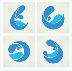 vector collection of water stickers