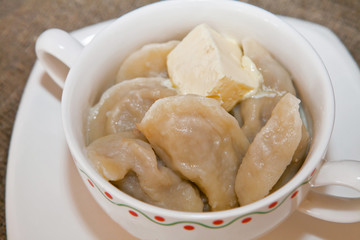 Dumplings with fork