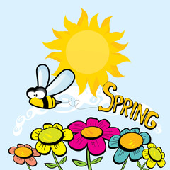 vector spring landscape illustration