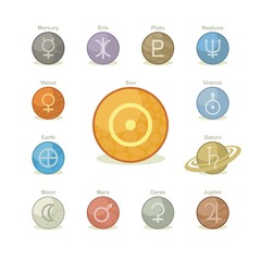 Obraz premium Planetary Icons Set