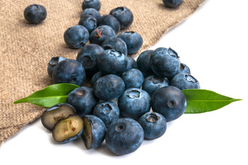 Berries on canvas mat