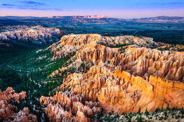 Beautiful colorful sunset landscape at Bryce canyon, USA