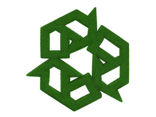 Grass Recycling Symbol isolated on white background
