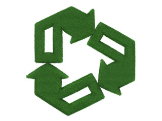 Grass Recycling Symbol isolated on white background