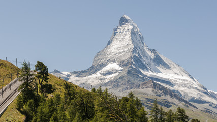 Fototapeta premium Zermatt, Schweizer Alpen, Matterhorn, Gornergrat, Sommer