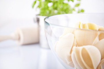 dried spaetzle in a bowl
