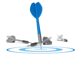 Strategic Management Concept - Target and Darts
