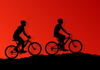 Obraz premium Active cyclist bicycle rider background illustration vector