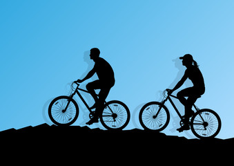Obraz premium Active cyclist bicycle rider background illustration vector
