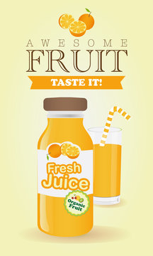 Fresh juice poster illustration