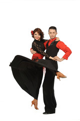 beautiful couple in the active ballroom dance