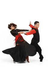 beautiful couple in the active ballroom dance