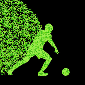 Soccer player winner vector background concept isolated on black