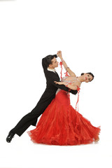 beautiful couple in the active ballroom dance