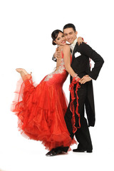 Fototapeta premium beautiful couple in the active ballroom dance