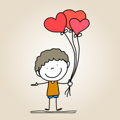cartoon hand-drawn happy love
