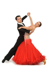 beautiful couple in the active ballroom dance