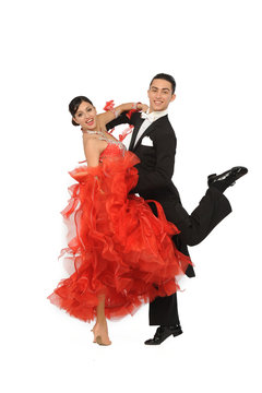 beautiful couple in the active ballroom dance