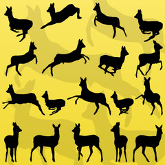 Doe venison deer wild forest animals silhouettes illustration co