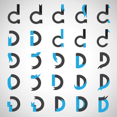 Unusual Letters Set - Isolated On Gray Background