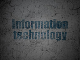 Data concept: Information Technology on grunge wall background