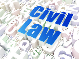 Law concept: Civil Law on alphabet background