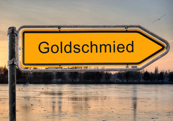 Obraz premium Strassenschild 9 - Goldschmied