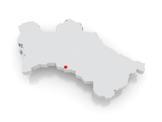 Fototapeta premium Map of Turkmenistan