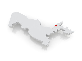 Fototapeta premium Map of Uzbekistan