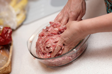 Cook mixing mince