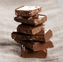 stack of chocolate macro