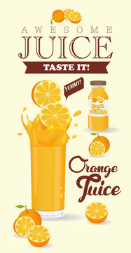 Fresh juice poster illustration