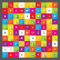 100 popular web icons with shadows, eps 10