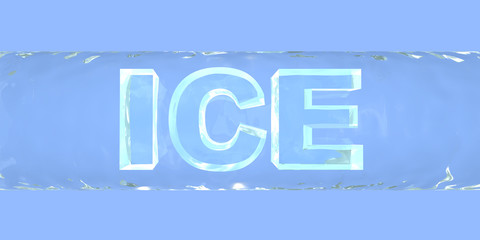 Ice. Ice crystal letters