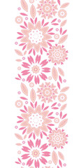 vector pink abstract flowers vertical seamless pattern