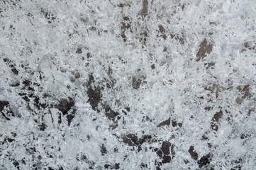 texture of the ice with snowflakes