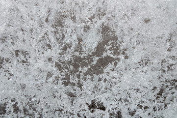 texture of the ice with snowflakes
