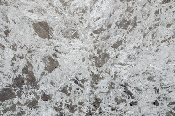 texture of the ice with snowflakes