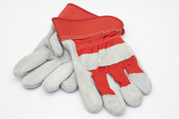 protective hardwork gloves on white background